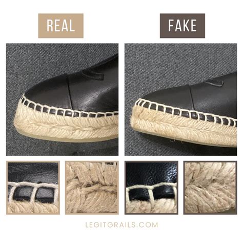 real vs fake chanel espadrilles|chanel espadrilles real vs real.